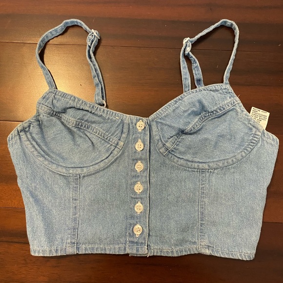RARE FIND! BONJOUR JEAN BRA CROP TOP VINTAGE 90s S - Picture 1 of 3